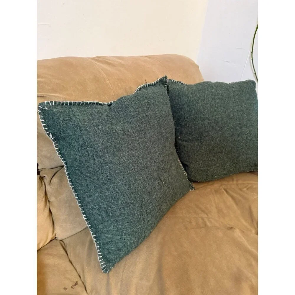 Set of 2 Dark Green throw pillows